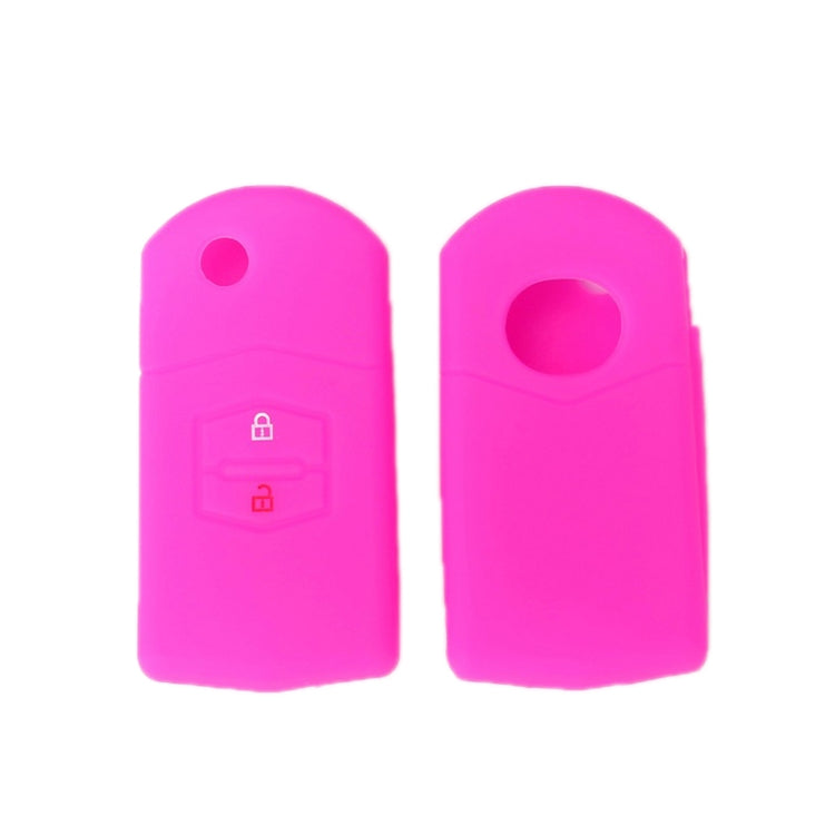 For Mazda M6/CX-5 2pcs Remote Control Folding 2 Button Silicone Case, Black, Red, Rose Red, Pink, Orange, Sea Blue, Purple, Luminous Blue, Apple Green