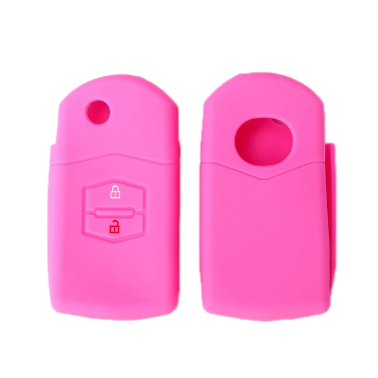 For Mazda M6/CX-5 2pcs Remote Control Folding 2 Button Silicone Case, Black, Red, Rose Red, Pink, Orange, Sea Blue, Purple, Luminous Blue, Apple Green