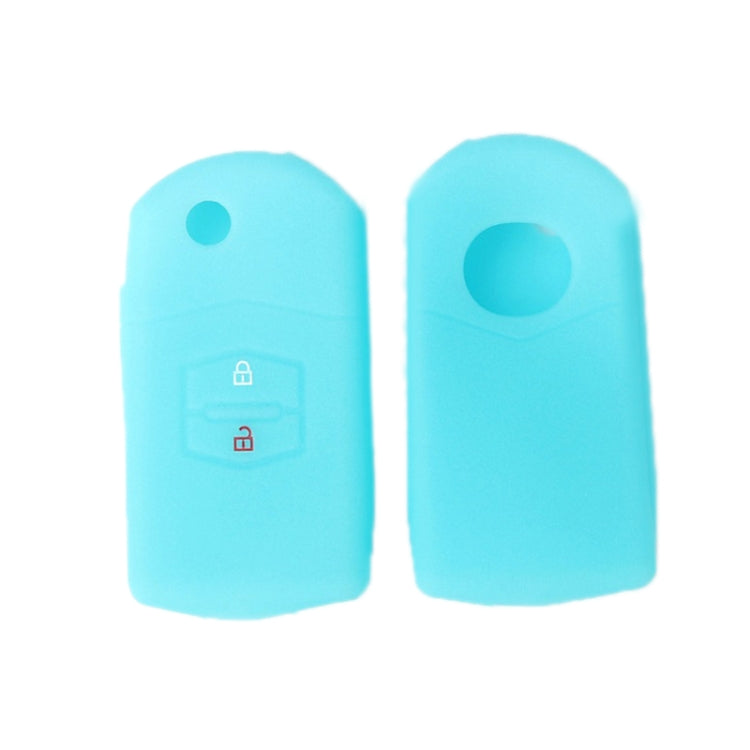 For Mazda M6/CX-5 2pcs Remote Control Folding 2 Button Silicone Case, Black, Red, Rose Red, Pink, Orange, Sea Blue, Purple, Luminous Blue, Apple Green