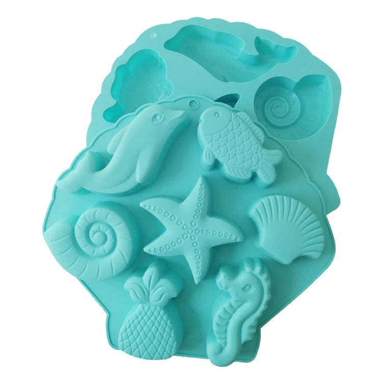 Marine Fish Series Shape Food Grade Silicone Cake Mold Plaster Painting Mold, Color Random Delivery
