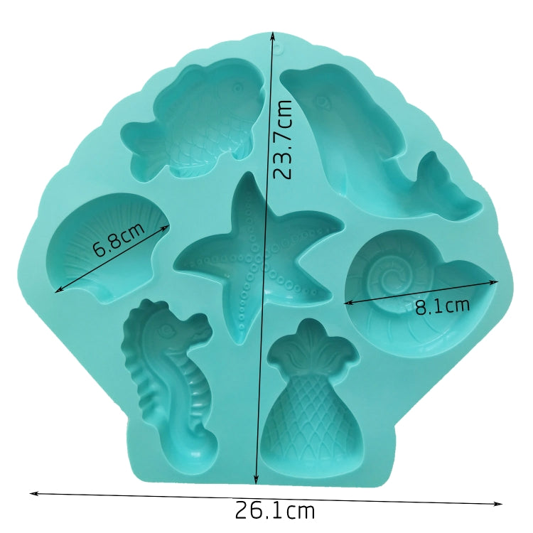 Marine Fish Series Shape Food Grade Silicone Cake Mold Plaster Painting Mold, Color Random Delivery