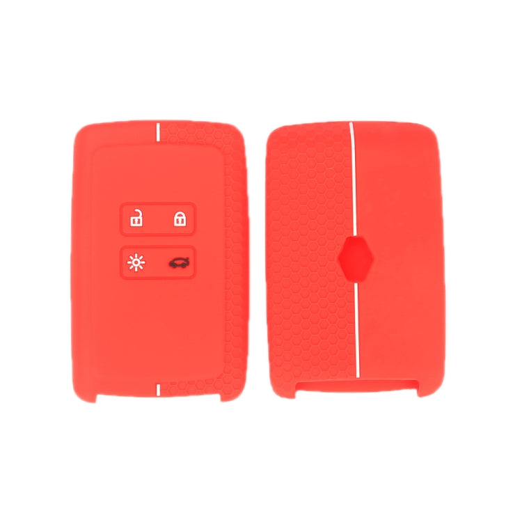 For Renault Koleos/Megane 2pcs 4 Button Honeycomb Pattern Silicone Key Cover, Black Red Line, Red White Line, Sea Blue Black Line, Dark Gray Black Line, White Black Line, Black Blue Line, Black White Line