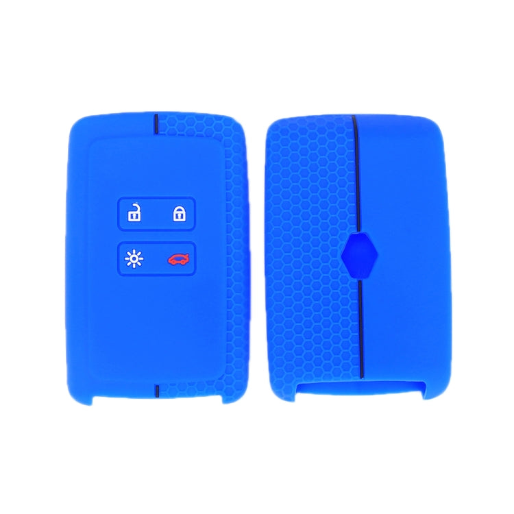 For Renault Koleos/Megane 2pcs 4 Button Honeycomb Pattern Silicone Key Cover, Black Red Line, Red White Line, Sea Blue Black Line, Dark Gray Black Line, White Black Line, Black Blue Line, Black White Line