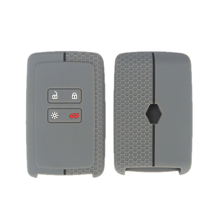 For Renault Koleos/Megane 2pcs 4 Button Honeycomb Pattern Silicone Key Cover, Black Red Line, Red White Line, Sea Blue Black Line, Dark Gray Black Line, White Black Line, Black Blue Line, Black White Line