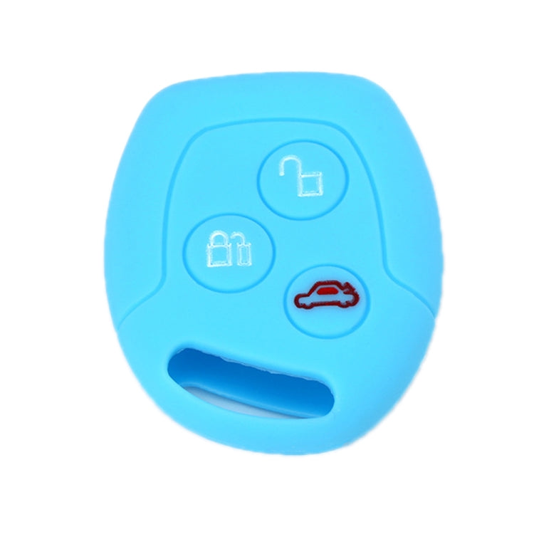 For Ford Transit/Focus 2pcs 3-Button Silicone Key Protector, Rose Red, Pink, Orange, Sea ??Blue, Sky Blue, New Green