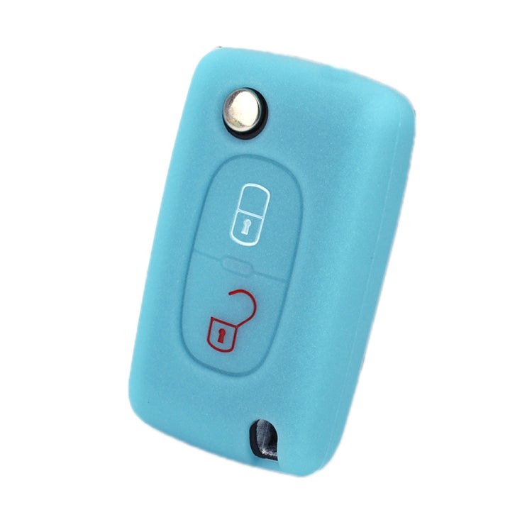 2pcs Car Key Cover for Peugeot 206/2074008/3008 Citroen Sega/Triumph/C5, Black, Red, Pink, Rose Red, Blue, Sea Blue, Orange, Apple Green, New Green, White Gray, Luminous Green, Luminous Blue, Yellow, Blue Gray