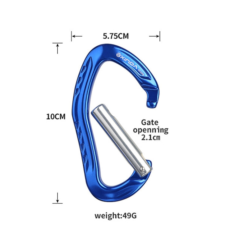 XINDA 22KN Rock Climbing Straight Quickdraw Spring-loaded Gate Buckle Aluminum Carabiner