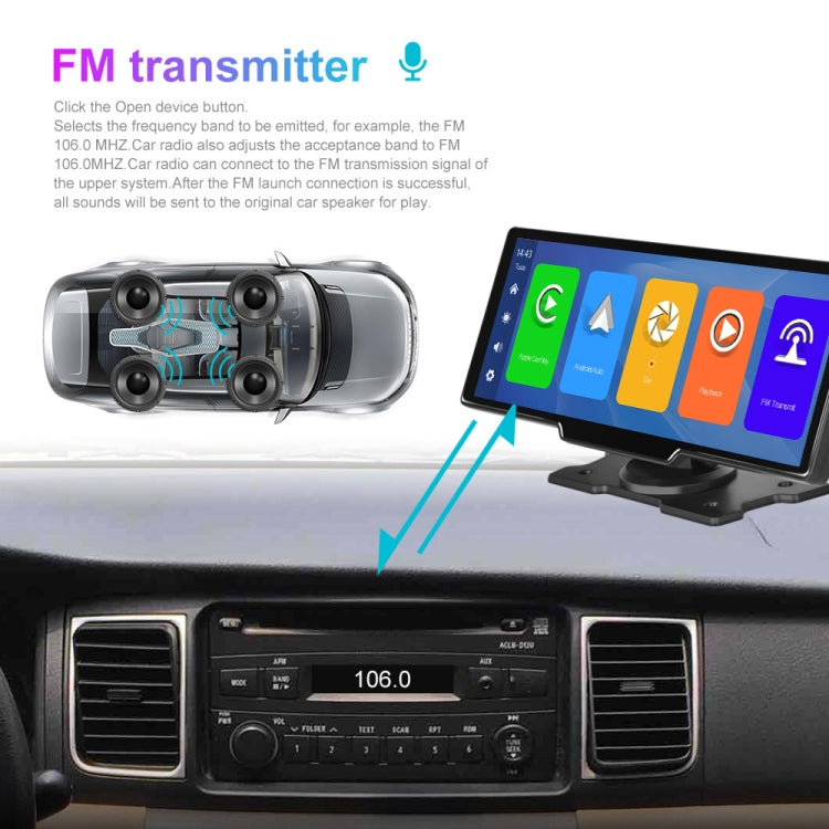 A3073 HD Wired 9.3 Inch 1 To 1 Smart Player With Wireless Carplay Two-way Video Split-screen Display, A3073 9.3 Inch
