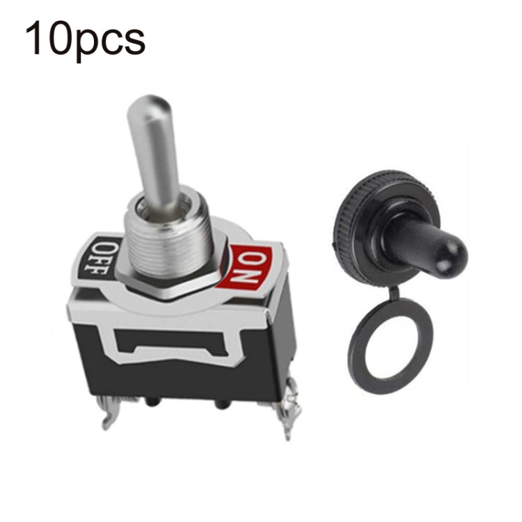 10pcs E-TEN1021 2-speed Waterproof Rocker Toggle Switch, E-TEN1021 Orange, E-TEN1021 Black