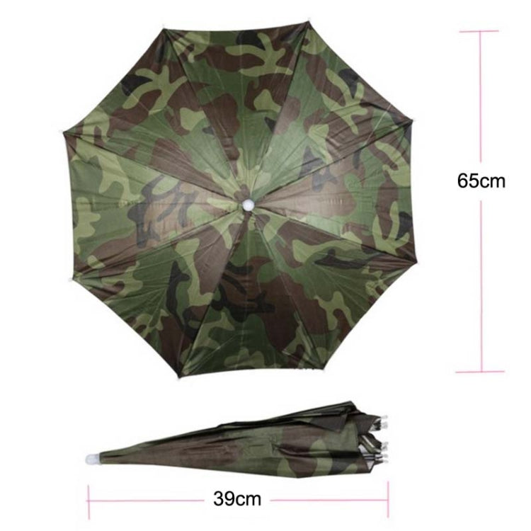 JJ11217 Headband Fishing Umbrella Headband 30CM Camouflage Silver Rubber Hat Umbrella, 30 Camouflage
