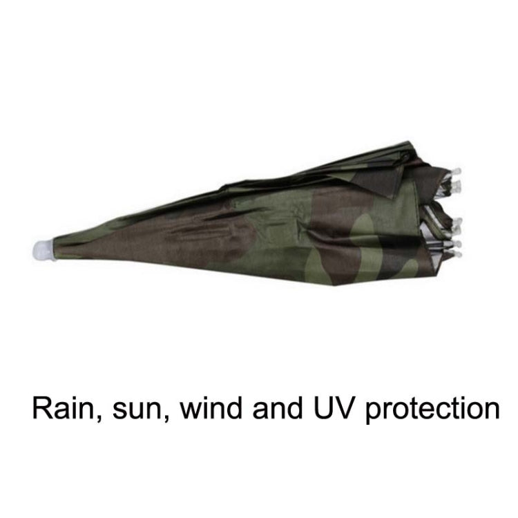 JJ11217 Headband Fishing Umbrella Headband 30CM Camouflage Silver Rubber Hat Umbrella, 30 Camouflage