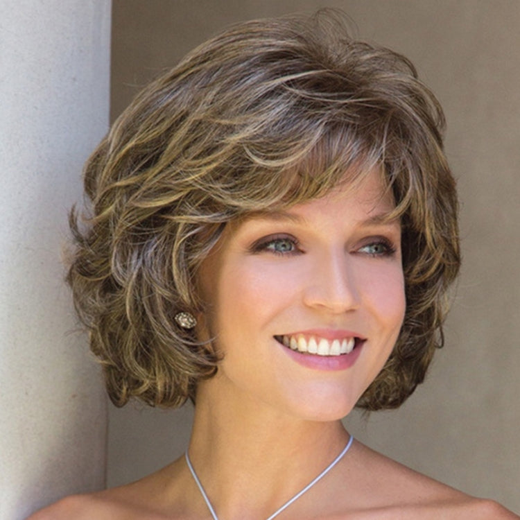 Ladies Short Curly Hair High Temperature Silk Chemical Fiber Wig Headgear, Wig-449, Wig-450