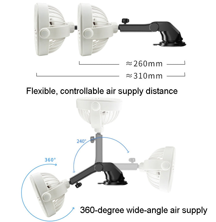 Car Suction Cup Fan Desktop Dormitory Office Kitchen Fan, Retractable (White), Retractable (Pink), Retractable(Black)
