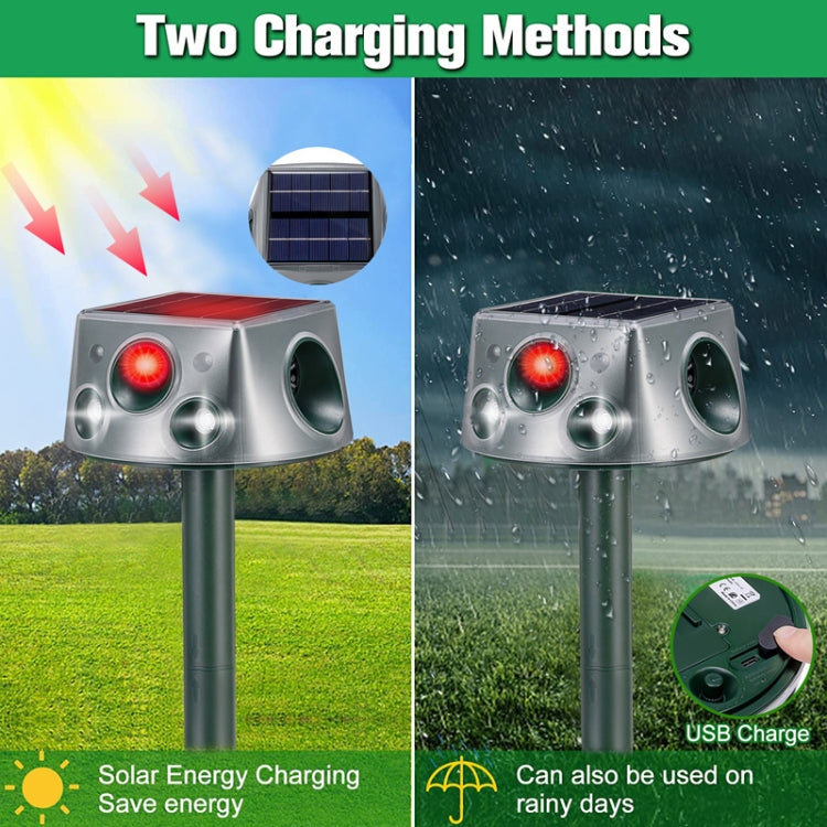 SK031 Four-Sided Solar Animal Repeller Bird Repeller Ultrasonic Rat Repeller, Rat Repeller