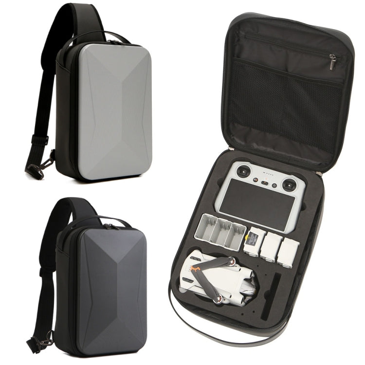 حقيبة تخزين صلبة لـ DJI Mini 3 / Mini 3 Pro، حقيبة صدر، حقيبة كتف، حقيبة رسول، M3-010 (رمادي غامق)، M3-010 (فضي)