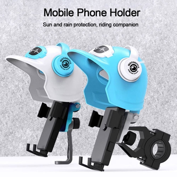Small Helmet Sunscreen Phone Stand Bracket Motorcycle Mobile Phone Holder,Spec:, Handlebar White, Rearview Mirror Blue, Rearview Mirror White, Blue Helmet, White Helmet