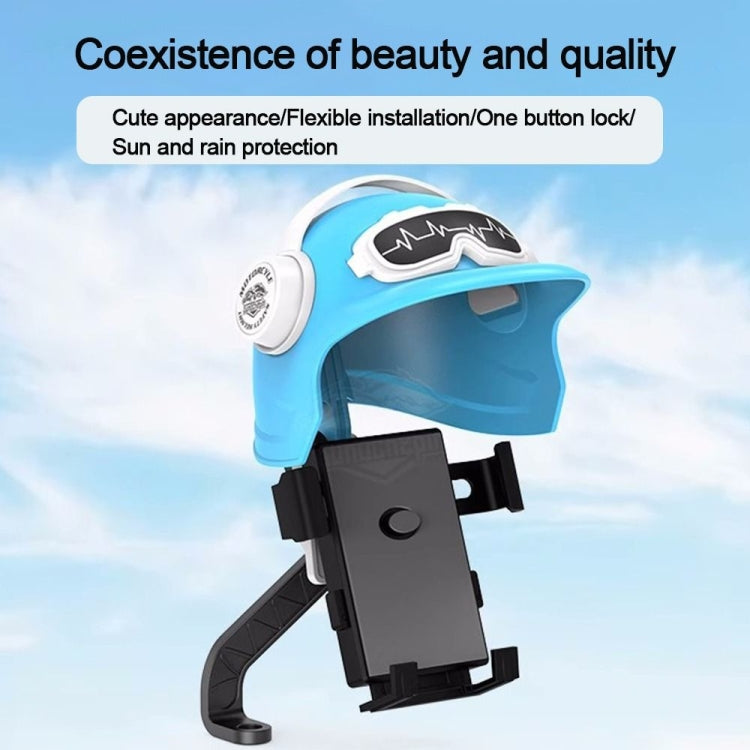 Small Helmet Sunscreen Phone Stand Bracket Motorcycle Mobile Phone Holder,Spec:, Handlebar White, Rearview Mirror Blue, Rearview Mirror White, Blue Helmet, White Helmet