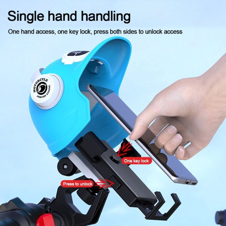 Small Helmet Sunscreen Phone Stand Bracket Motorcycle Mobile Phone Holder,Spec:, Handlebar White, Rearview Mirror Blue, Rearview Mirror White, Blue Helmet, White Helmet