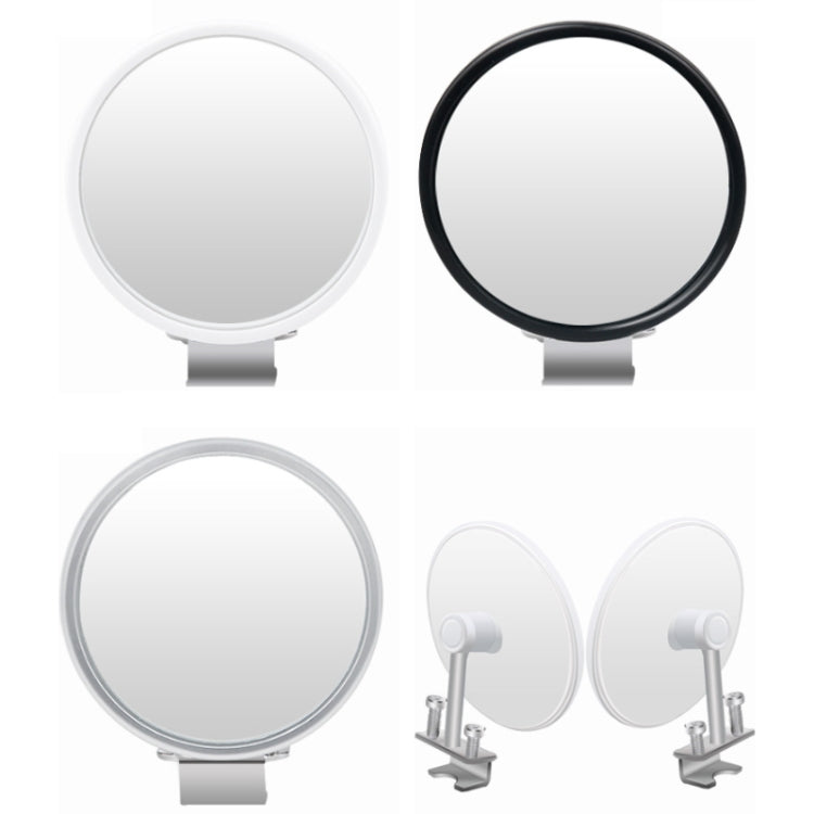 Car Rearview Auxiliary Mirror Blind Spot Viewing Mirror, Black, White, Silver