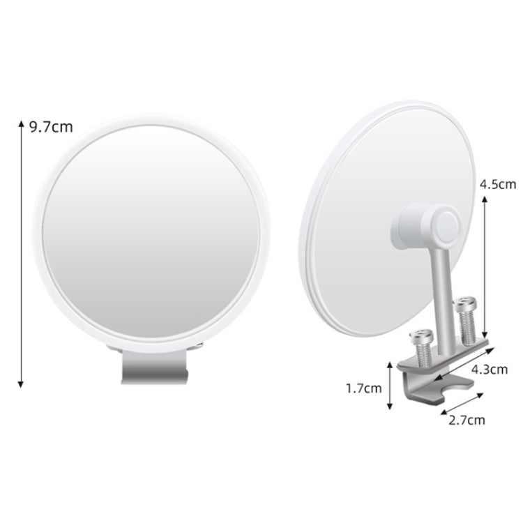 Car Rearview Auxiliary Mirror Blind Spot Viewing Mirror, Black, White, Silver