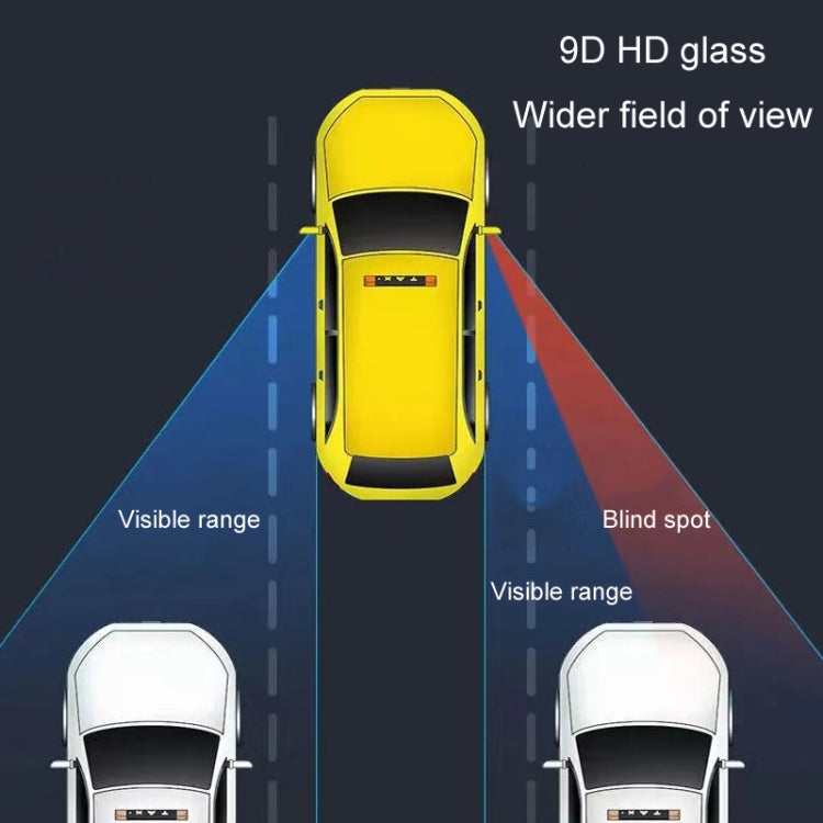Car Rearview Auxiliary Mirror Blind Spot Viewing Mirror, Black, White, Silver