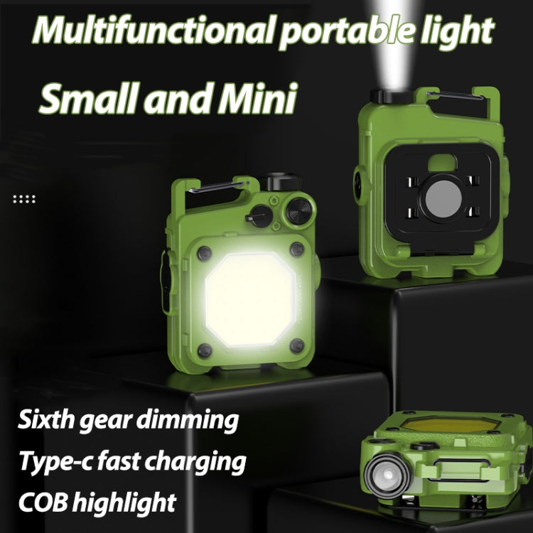 Mini Keychain COB Flashlight USB Rechargeable Magnetic Work Light For Outdoor Camping, Red, Black, Yellow