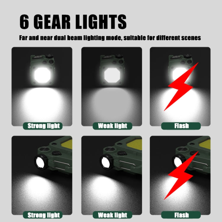 Mini Keychain COB Flashlight USB Rechargeable Magnetic Work Light For Outdoor Camping, Red, Black, Yellow