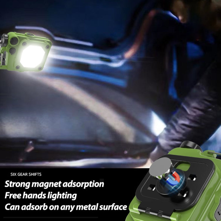 Mini Keychain COB Flashlight USB Rechargeable Magnetic Work Light For Outdoor Camping, Red, Black, Yellow