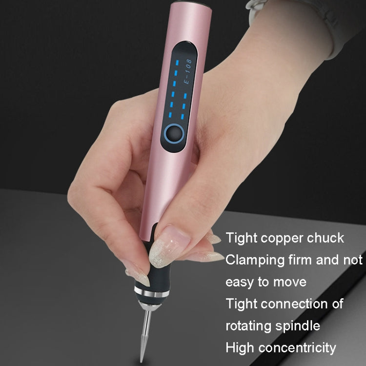 SNJ-3681 Mini Engraving Pen Wireless Polishing Electric Grinder, Style:, Roae Gold+Grinding Head, Silver+Grinding Head, Rose Gold+Grinding Head+Cutting Blade+Carving Stencil, Silver+Grinding Head+Cutting Blade+Carving Stencil