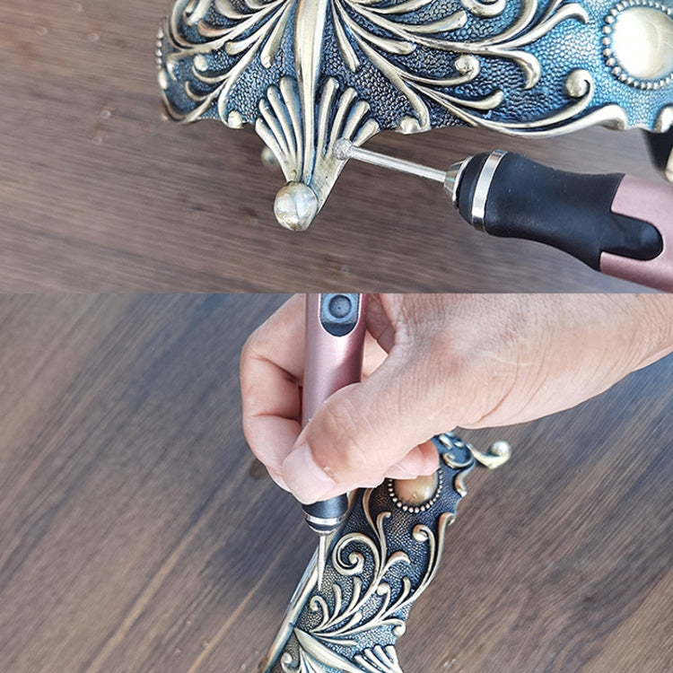 SNJ-3681 Mini Engraving Pen Wireless Polishing Electric Grinder, Style:, Roae Gold+Grinding Head, Silver+Grinding Head, Rose Gold+Grinding Head+Cutting Blade+Carving Stencil, Silver+Grinding Head+Cutting Blade+Carving Stencil
