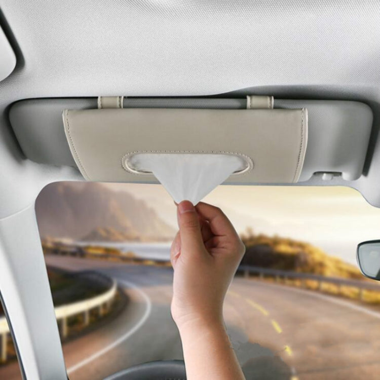 Car Sun Visor Tissue Holder Leather Hanging Storage Box
