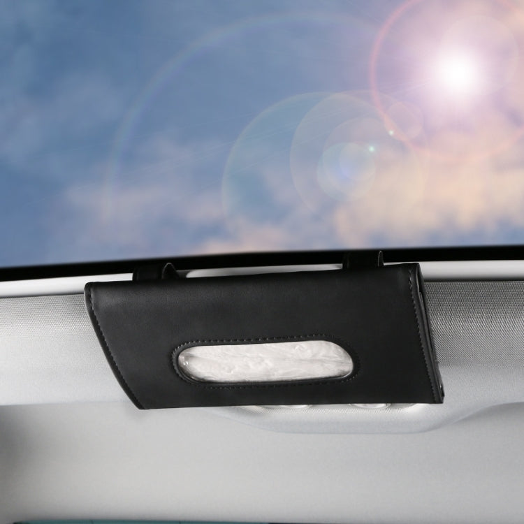Car Sun Visor Tissue Holder Leather Hanging Storage Box