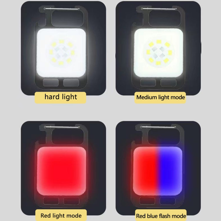 Key Chain Light Magnetic Suction Work Light Rechargeable Flashlight For Outdoor Camping, White