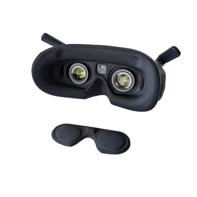 لنظارات DJI Goggles 2، قناع عين إسفنجي مبطن بالفوم، أسود، مع غطاء عدسة أسود