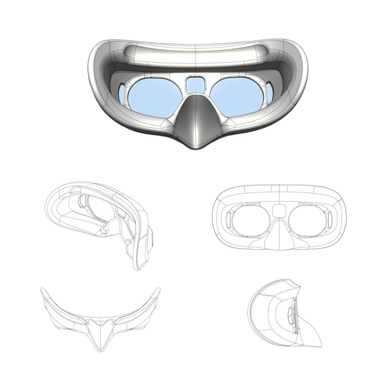 لنظارات DJI Goggles 2، قناع عين إسفنجي مبطن بالفوم، أسود، مع غطاء عدسة أسود