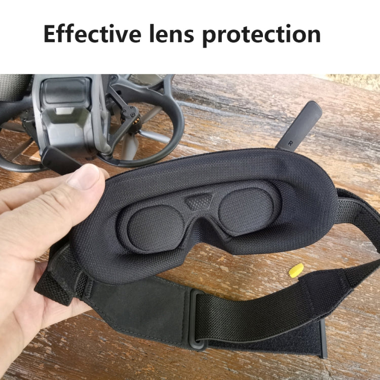 لنظارات DJI Goggles 2، قناع عين إسفنجي مبطن بالفوم، أسود، مع غطاء عدسة أسود