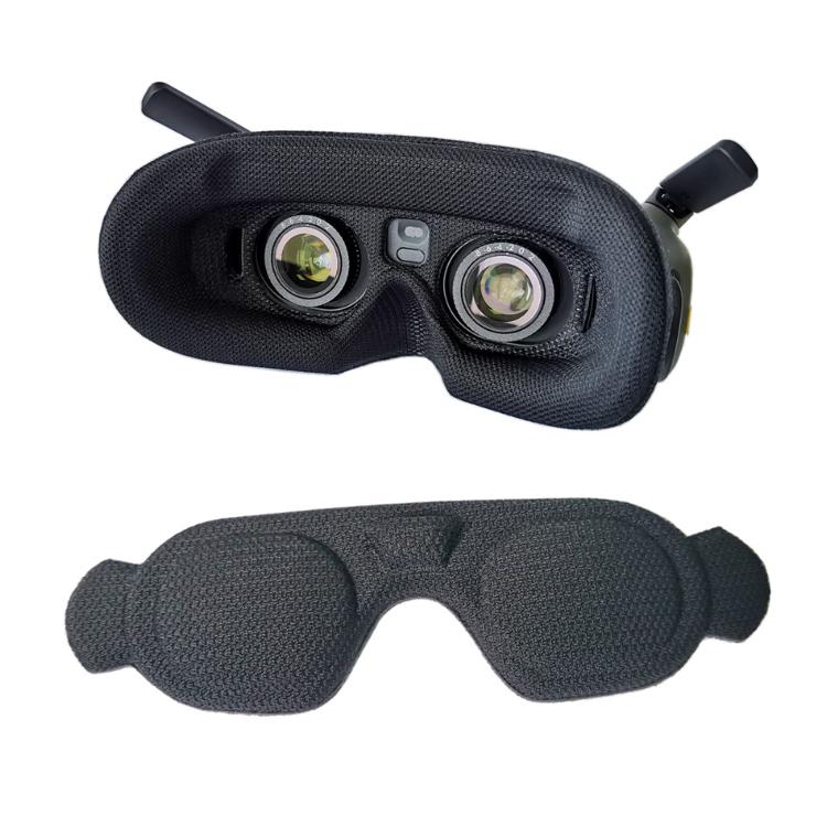 لنظارات DJI Goggles 2، قناع عين إسفنجي مبطن بالفوم، أسود، مع غطاء عدسة أسود