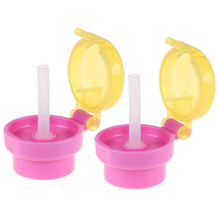2pcs CJ07205 Baby Straw Lids Portable Drinking Straw Lids for Children, 2pcs Green, 2pcs Pink