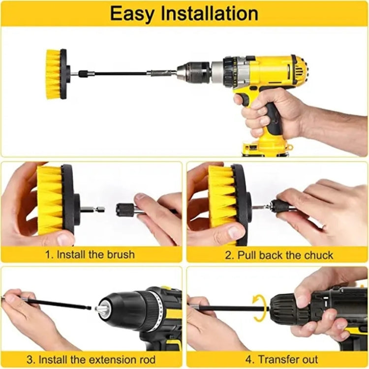 WRS-DS19 9 in 1 Electric Drill Crevice Cleaning Brushes Car Wash Tools Set, 9 in 1