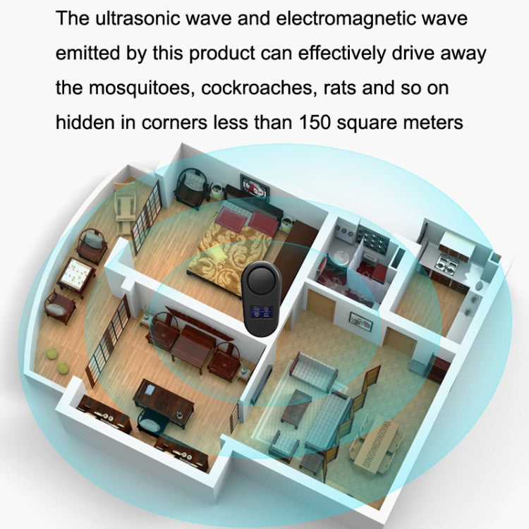 High Power Display Ultrasonic Mouse Repellent Mosquito Repellent Home Intelligent Insect Repellent, US Plug, EU Plug, UK Plug, AU Plug