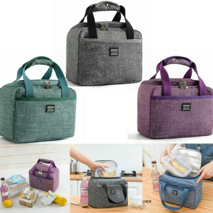 Portable Lunch Bag Thermal Insulated Lunch Box Tote Cooler Handbag, 24 x 17 x 14cm
