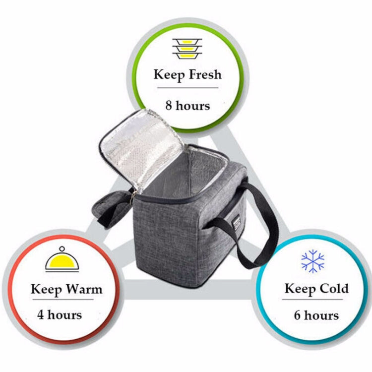 Portable Lunch Bag Thermal Insulated Lunch Box Tote Cooler Handbag, 24 x 17 x 14cm