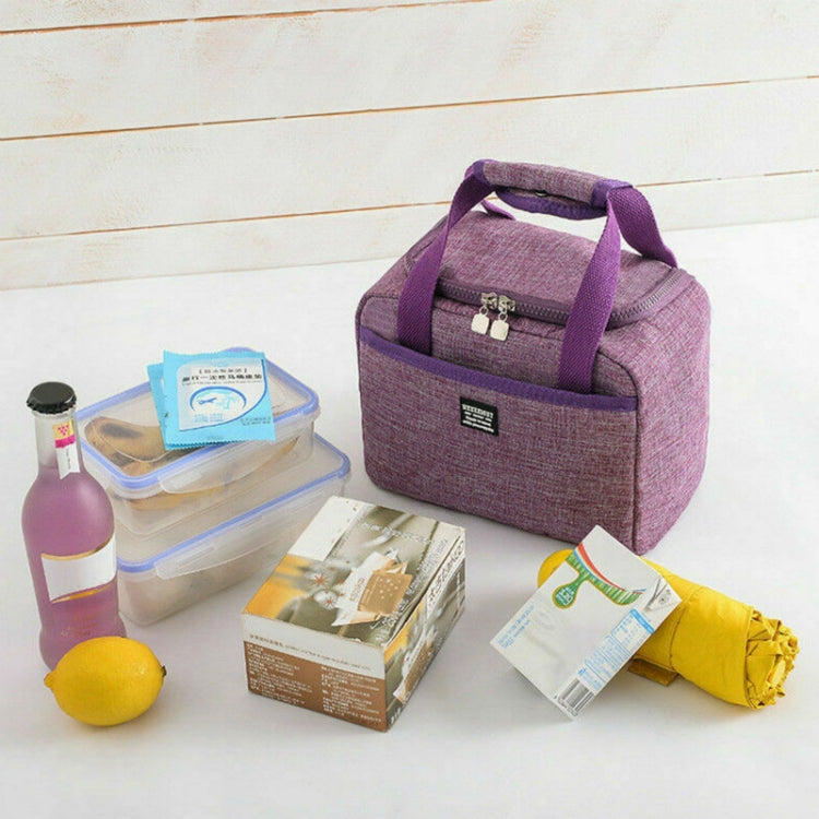Portable Lunch Bag Thermal Insulated Lunch Box Tote Cooler Handbag, 24 x 17 x 14cm