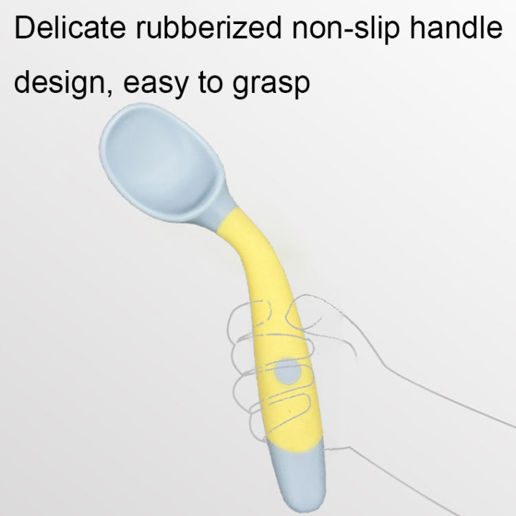 Children Eating Training Tableware Baby Bendable Silicone Soft Spoon, Green