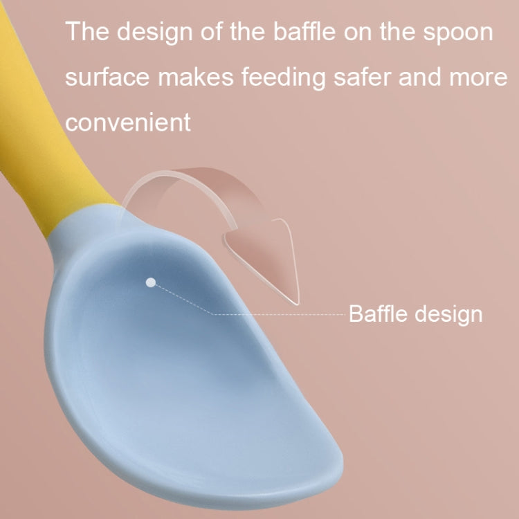 Children Eating Training Tableware Baby Bendable Silicone Soft Spoon, Green