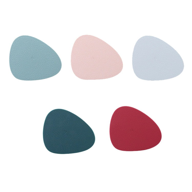 10pcs Teardrop-Shaped Silicone Table Insulation Mat Leather Textured Kitchen Cup And Pot Mat, Coaster(Pink), Coaster(Green), Coaster(Blue), Coaster(Gray), Coaster(Red)