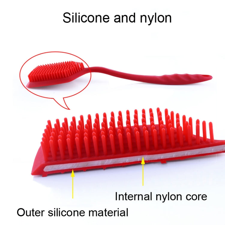 ZYA-251 Silicone Integrated Pot Scrubbing Brush Household Kitchen Cleaning Brush Dishwashing Brush, Red
