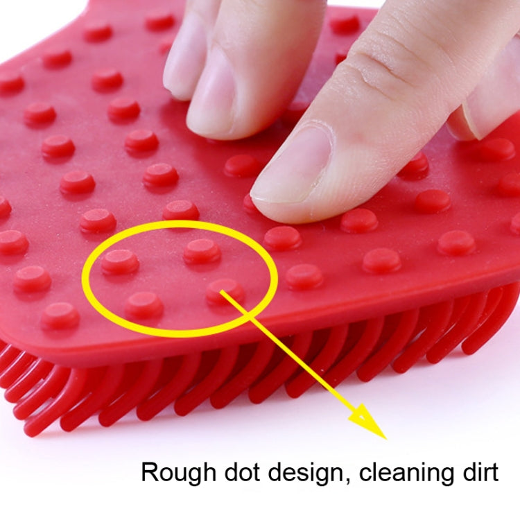 ZYA-251 Silicone Integrated Pot Scrubbing Brush Household Kitchen Cleaning Brush Dishwashing Brush, Red