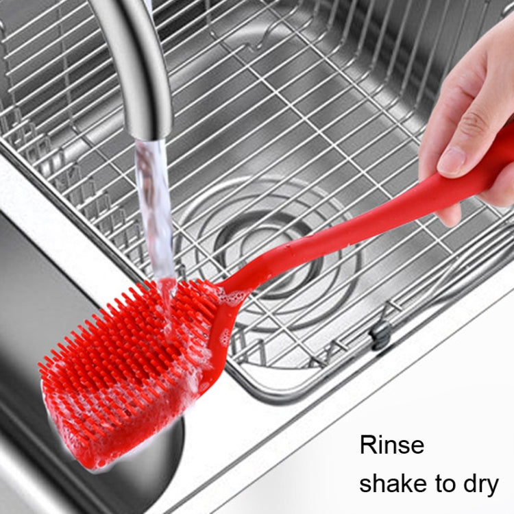 ZYA-251 Silicone Integrated Pot Scrubbing Brush Household Kitchen Cleaning Brush Dishwashing Brush, Red