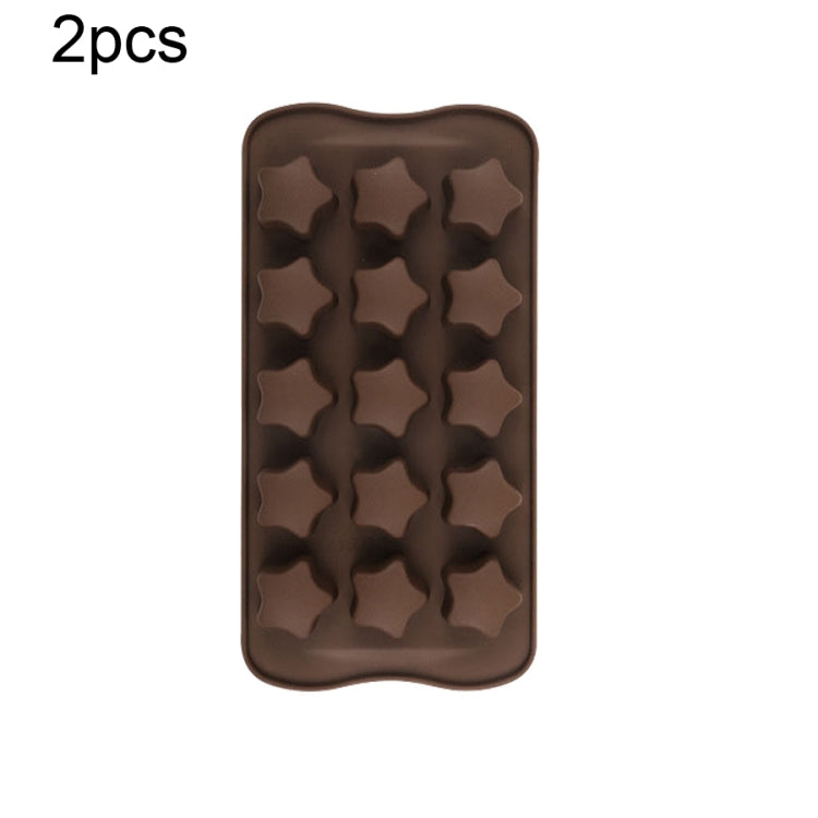 2pcs Silicone Chocolate Mold Jelly Christmas Candy Cake Mould, Style:, Gift Box, Shell, Star, Heart To Heart